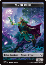 Salamander Warrior // Zombie Druid Double-Sided Token [Tarkir: Dragonstorm Commander Tokens]