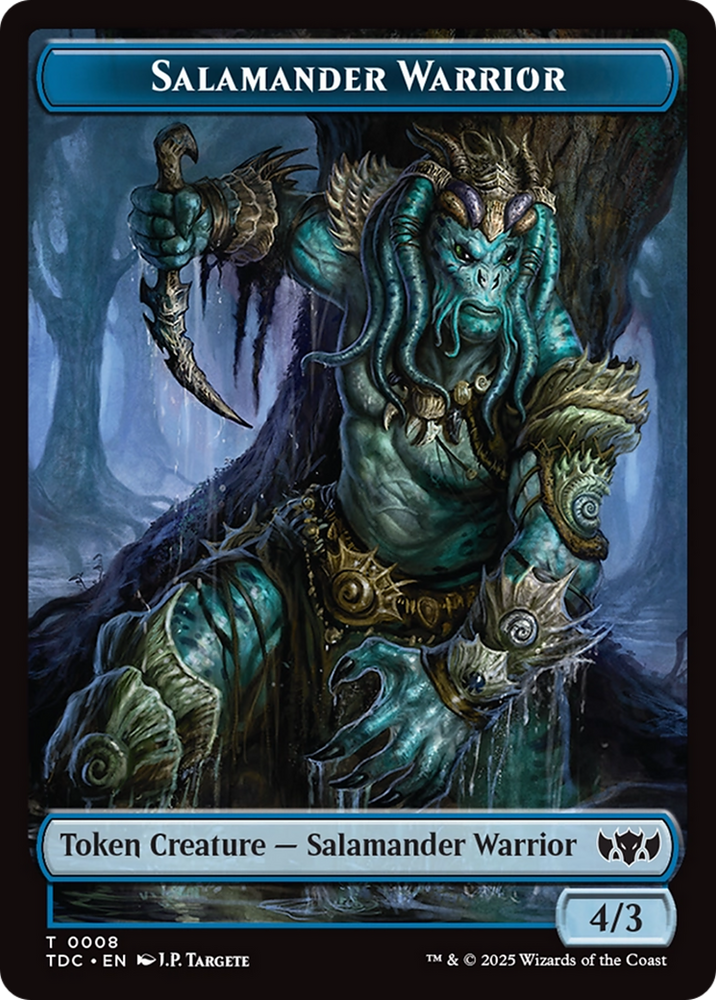 Salamander Warrior // Zombie Druid Double-Sided Token [Tarkir: Dragonstorm Commander Tokens]